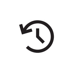Clock with backward arrow history icon Vector
