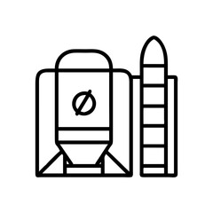 Outline silo icon vector illustration farming storage agriculture grain elevator symbol farm building