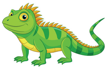 illustration of a green iguana in a semi-realistic cartoon style.