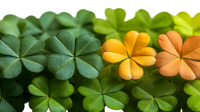 Four-leaf clover symbolizing good luck, fresh and vibrant, isolated on white background