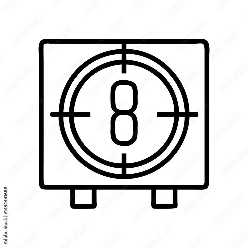 Poster eight countdown timer deadline target focus aim time clock deadline reminder alarm deadline clock