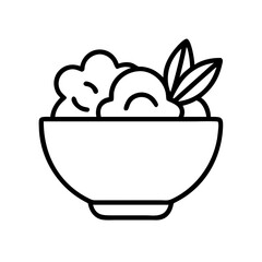 Bowl of mashed potatoes with herbs vector illustration for food blog or restaurant menu design