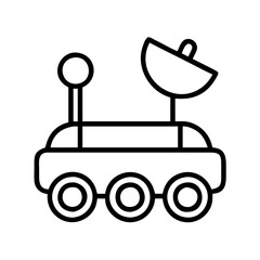 Illustration of a space rover vehicle for mars exploration and planetary research outline style