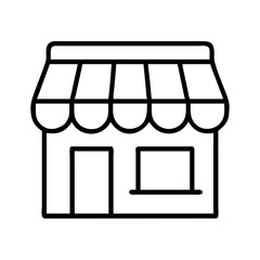 Outline shop store front building market place facade kiosk boutique storefront establishment icon