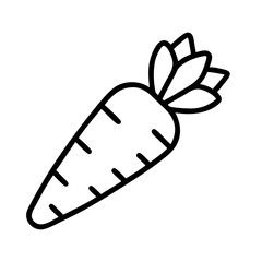 Carrot vector illustration drawing icon outline vegetable healthy food vegan diet simple design art