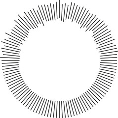 Half of a circular shape with medium-length irregular rays radiating outward.