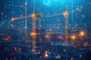 Digital representation of a construction site in progress.