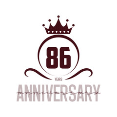 anniversary logo ribbon wreath 86