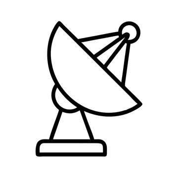 Satellite dish antenna vector illustration for communication technology and signal search 90