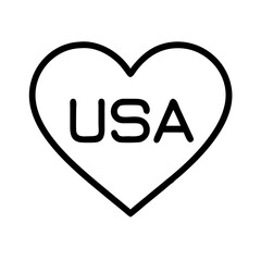 Usa heart vector graphic united states of america love symbol patriotic american outline design element