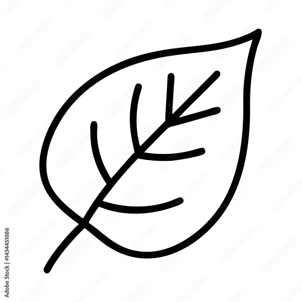 Poster leaf outline vector illustration for nature botanical design element and icon graphic asset use