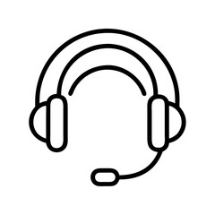 Headset icon customer service support call center help desk communication assistance line vector