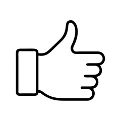 Thumbs up like icon vector illustration hand gesture symbol approval sign positive feedback outline design