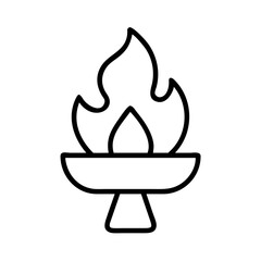 Torch flame fire olympic symbol light energy burn hot competition vector illustration icon design