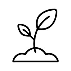 Plant growing from soil vector icon illustration for agriculture and nature concepts design