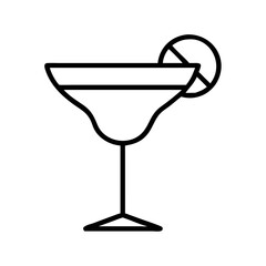 Margarita cocktail drink illustration, summer cocktail, party drink, alcohol drink outline icon