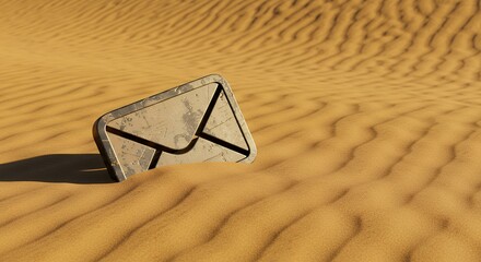 Email icon lost in the desert