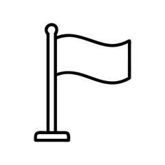 Outline flag icon vector illustration, symbol of success, achievement, and victory, goal post sign