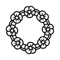 Floral wreath flower circle design vector illustration blossom nature spring summer art graphic style