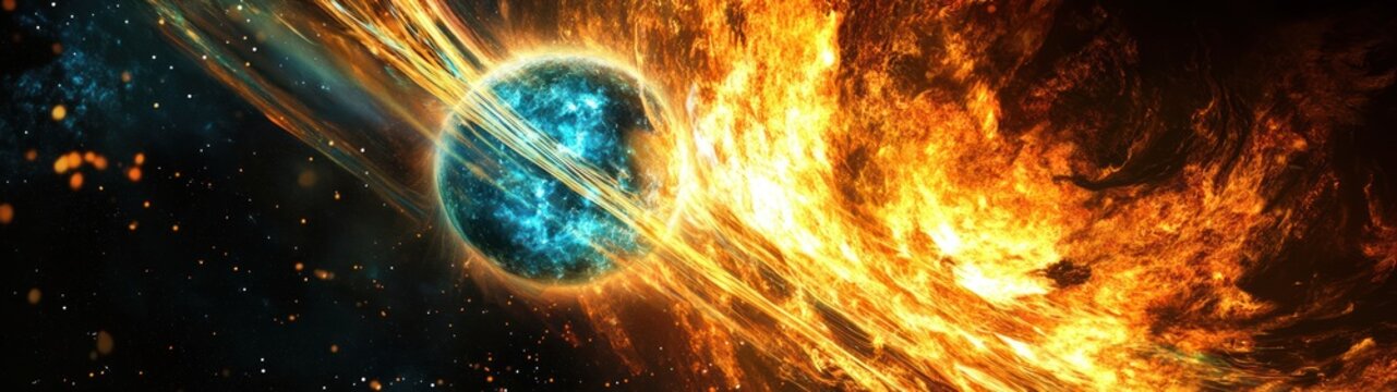 Fiery destruction of a celestial body.