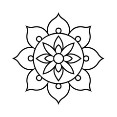 indian festival icon mandala vector line art