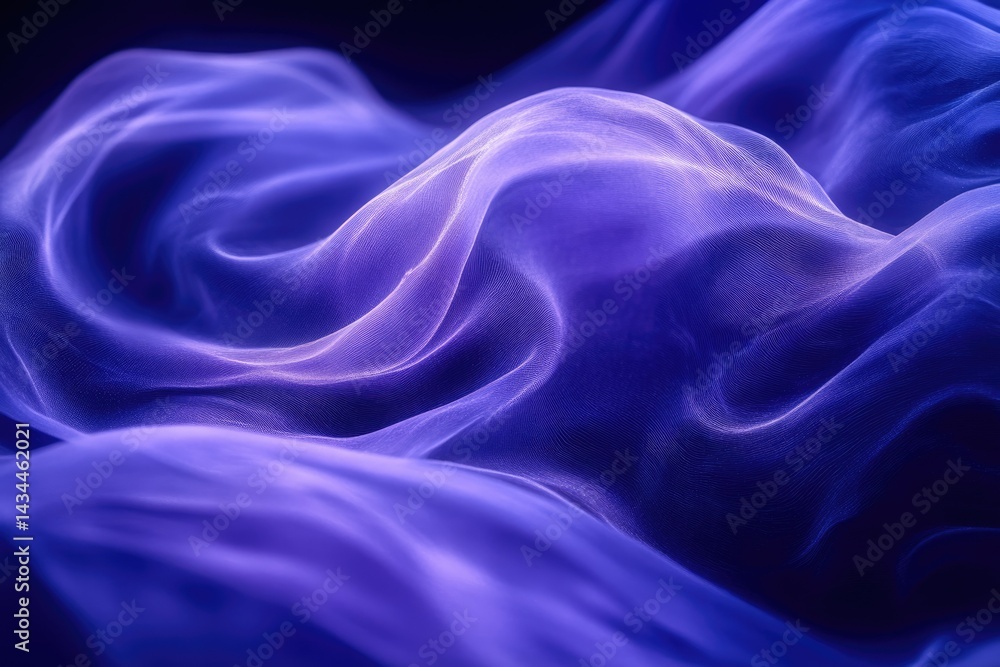 Aufkleber Abstract image of flowing purple fabric with soft waves and subtle texture.
