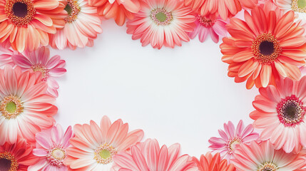 watercolor botanical Gerbera flowers texture template background.Elegant wedding invitation card background . Minimal hand painted Design for wedding or Valentine's Day