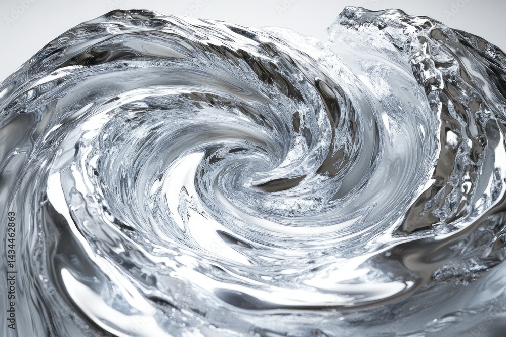 Poster abstract swirling vortex of liquid metal, creating a mesmerizing and dynamic visual effect.