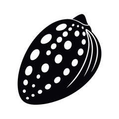 black vector silhouette unique spotted cowrie shell