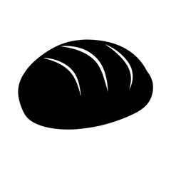 bread loaf black vector silhouette