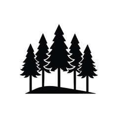 Fototapeta premium Vector Icon of Forest Tree Silhouette