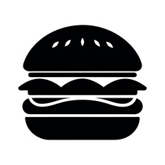 burger black vector silhouette