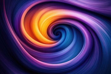 Abstract swirling vortex of vibrant colors, a mesmerizing blend of orange, purple, and blue hues creating a dynamic visual experience.