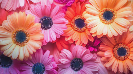 watercolor botanical Gerbera flowers texture template background.Elegant wedding invitation card background . Minimal hand painted Design for wedding or Valentine's Day
