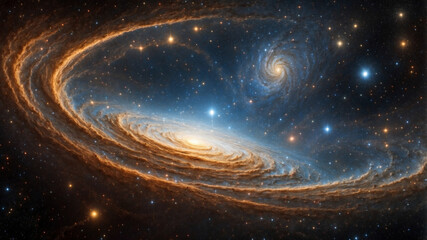 Obraz premium A breathtaking view of a spiral galaxy, with swirling arms of stars and cosmic dust.