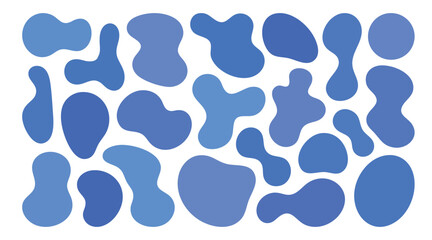 Fototapeta premium Organic shape round form set. Liquid organic blob