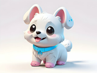 Friendly cartoon puppy smiling, creating a heartwarming and playful scene