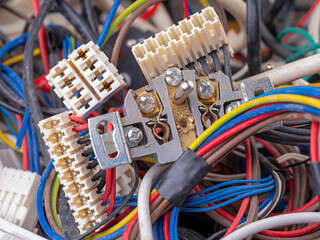 Electrical connectors, plugs and sockets with cables.
