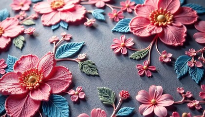 Delicate floral lace fabric, intricate design , crochet, background