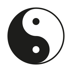 Vector yin yang icon. Symbol of balance and harmony in a minimalist style.