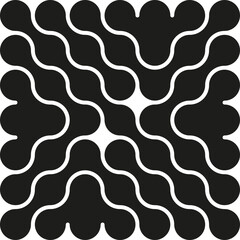 Composition formed by several merged blob-like circles filled with black and spaced apart.