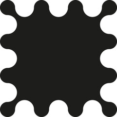 Frame formed by blob-like circles merged together, filled with black and evenly spaced.