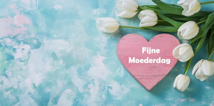 Fijne Moederdag - Happy Mothers Day in Dutch language greeting card	
