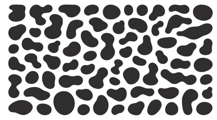 Organic shape round form set. Liquid organic blob