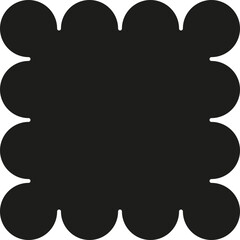Squared cloud-like shape formed by merging 12 black-filled circles with visible contours.