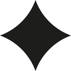 Fototapeta premium Four-point star shape created by merging black-filled circles with smooth transitions.