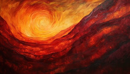 Dramatic volcanic lava eruption