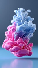 Obraz premium Vibrant Swirling Colors of Pink and Blue Fluid Abstract Design