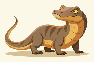 illustration of a cartoon-style Komodo dragon.