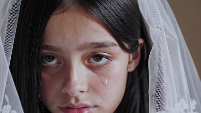 Emotional bride in tears depicting inner reflection and vulnerability